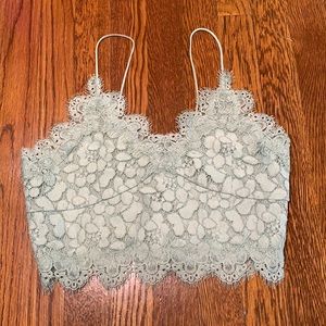 Green lace tank top